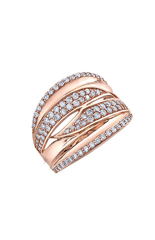 10K Rose Gold 1.00tdw Diamond Right Hand Ring