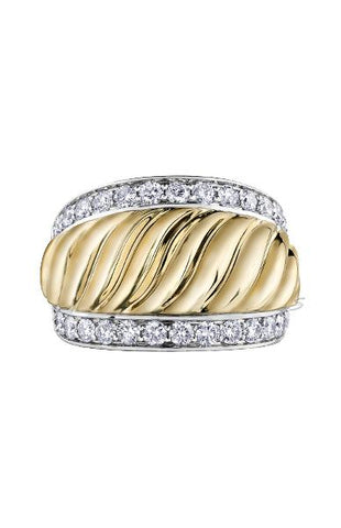 10K Yellow and White Gold 1.00TDW Diamond Special Occasion Ring