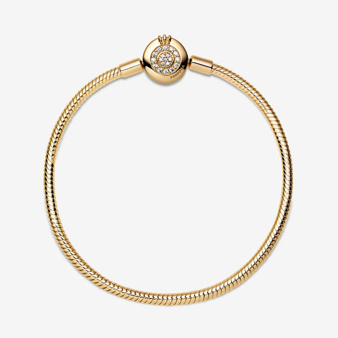 Pandora Moments Sparkling Crown O Snake Chain Bracelet