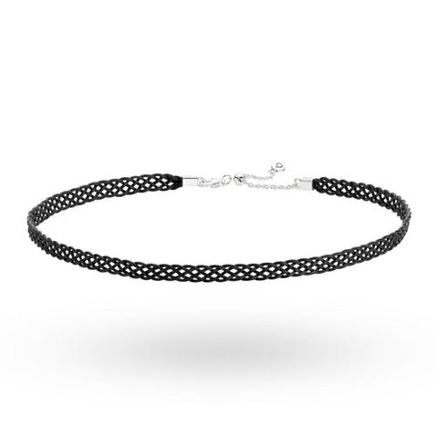 Pandora Woven Fabric Choker Black