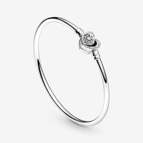 Limited Edition Pandora Moments Entwined Infinite Hearts Clasp Bangle