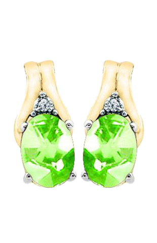 August Birthstone Earring with Diamond Accent in 10k Yellow gold 84190820