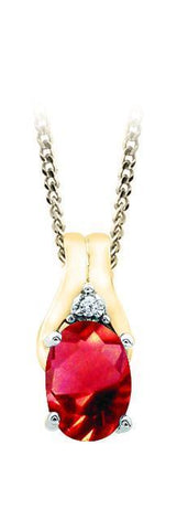 June Birthstone Pendant with Diamond Accent set in 10K Yellow gold