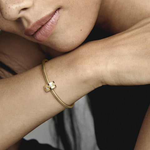 Pandora Yellow Sparkling Row Clip Charm