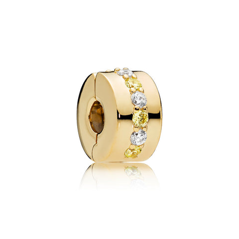 Pandora Yellow Sparkling Row Clip Charm