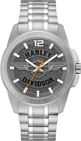 Harley Davidson Medallion Quartz Mens Watch 76A157