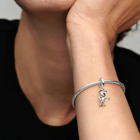 Pandora Disney 100th Anniversary Mickey Mouse Lab-grown Diamond Dangle Charm