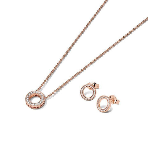 Pandora Sparkling Pave Circle Jewelry Gift Set