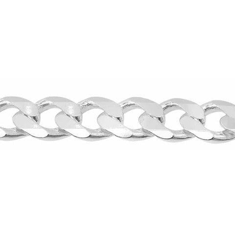 Sterling Silver 9.3mm Men's Curb Link Italian Bracelet