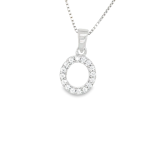 Sterling Silver Cubic Zirconia Initial Letter