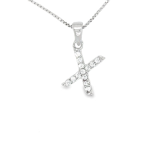 Sterling Silver Cubic Zirconia Initial Letter