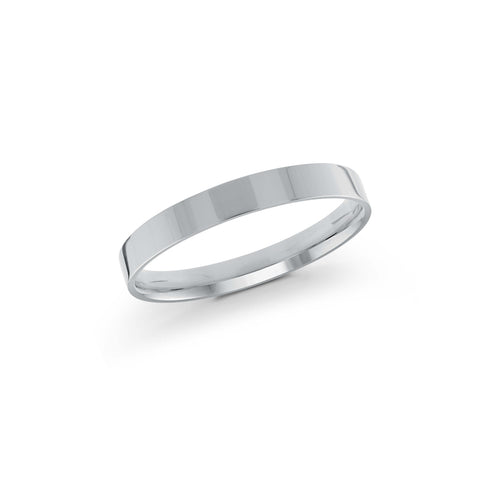 10, 14 Karat White Gold 2mm High Polish Flat Comfort Fit Wedding Band