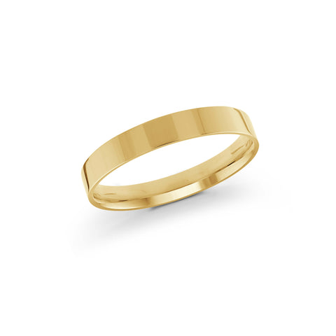 10, 14 Karat Yellow Gold 3mm High Polish Flat Comfort Fit Wedding Band