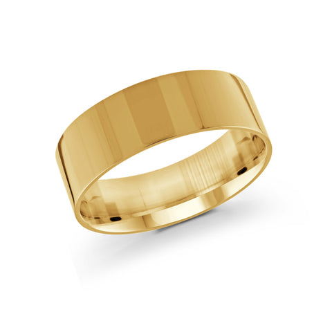 10, 14 Karat Yellow Gold 8mm High Polish Flat Comfort Fit Wedding Band