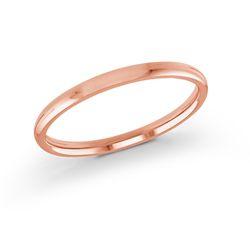10, 14 Karat Pink Gold 2mm high polish rounded dome light comfort fit wedding band