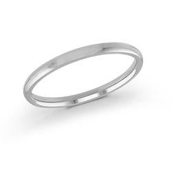 Platinum 2mm high polish rounded dome light comfort fit wedding band