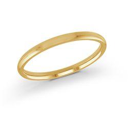 10, 14 Karat Yellow Gold 2mm high polish rounded dome light comfort fit wedding band