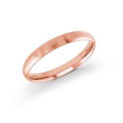 10, 14 Karat Pink Gold 3mm high polish rounded dome light comfort fit wedding band