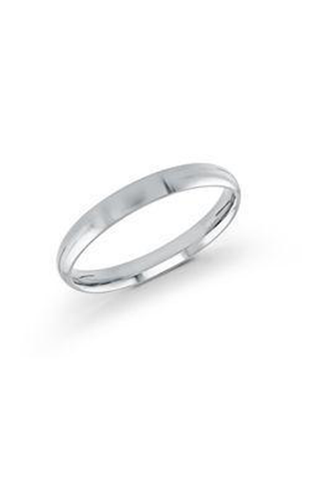 Platinum 3mm high polish rounded dome light comfort fit wedding band