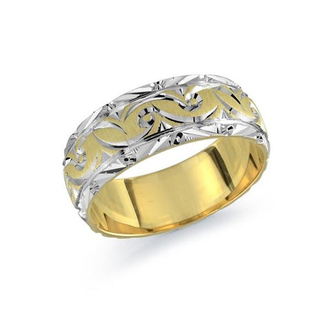 10, 14 Karat 8mm Solid Gold High Polish Rounded Lux Band
