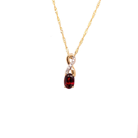 January Birthstone Pendant With 0.03TDW Diamond Accent Set In 10K Yellow Gold