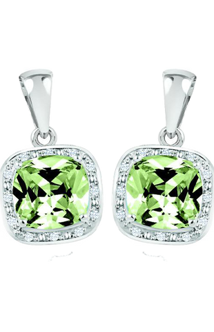 August Birthstone Earring with Diamond Accent set in Sterling Silver 8465089
