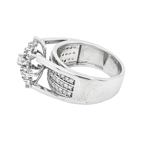 1.00 Ct TDW Diamond 10K White Gold Star Burst Special Ring