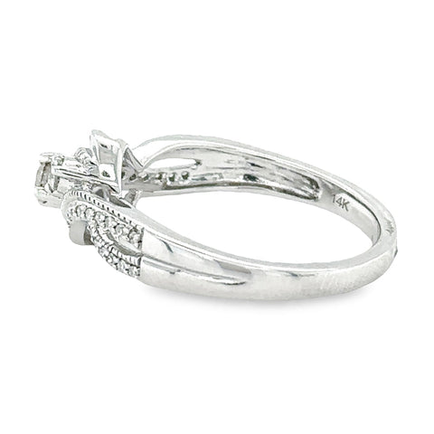 14K White Gold Diamond Engagement Ring with 0.33 Total Diamond Weight
