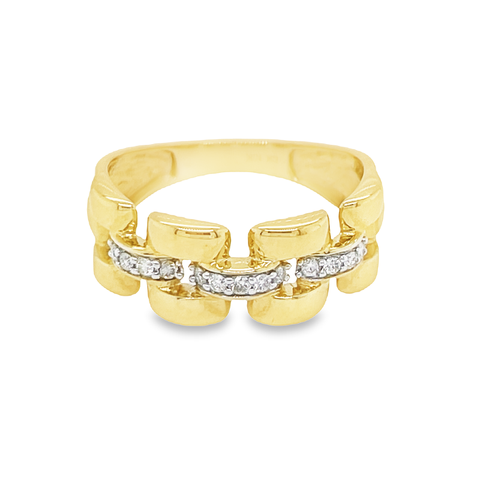 10K Yellow Gold 0.15TDW Diamond Imperial Men's Ring
