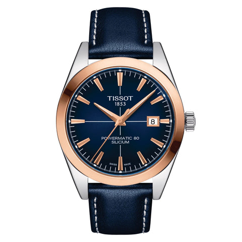 Tissot Gentleman Powermatic 80 Silicium Solid 18K Gold bezel Automatic Men's Watch T9274074604100