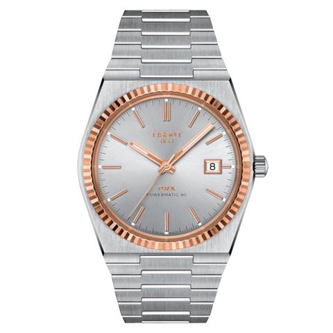 Tissot PRX Powermatic 80 Steel and 18K Gold Bezel Automatic Men's Watch T9314074103100