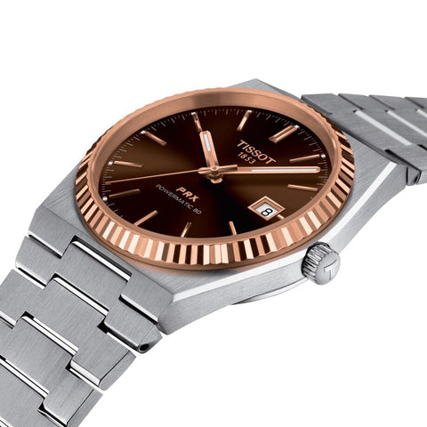 Tissot PRX Powermatic 80 Steel & 18K Gold Automatic Men's Watch T9314074129100