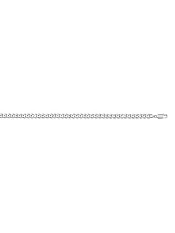 10, 14 Karat White Gold Flat Beveled Curb Link 2.7 mm Italian Bracelet