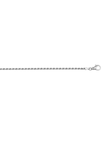10, 14 Karat White Gold Solid Diamond Cut Rope 1.3 mm Italian Bracelet