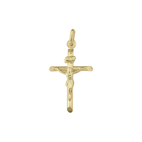 10k, 14k Yellow Gold Religious Italian Cross with Crucifix