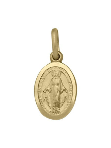 10, 14 Karat Yellow Gold Solid Miraculous Very Small Medalion