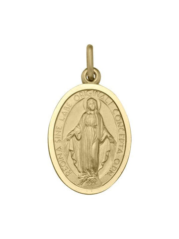10, 14 Karat Yellow Gold Solid Miraculous Medium Medalion