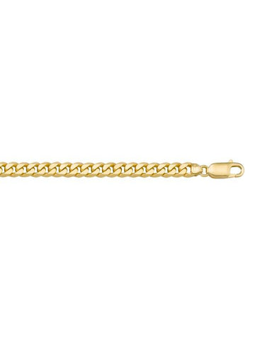 10k, 14k Yellow Gold Solid Flat Beveled Link Curb 5.4 mm Italian Chain