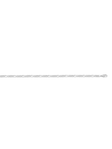 10k, 14k White Gold Figaro Link 2.4 mm Italian Chain