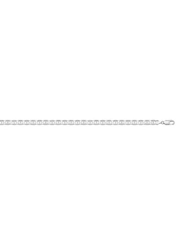 10, 14 Karat White Gold Flat Anchor Link 2.6 mm Italian Bracelet