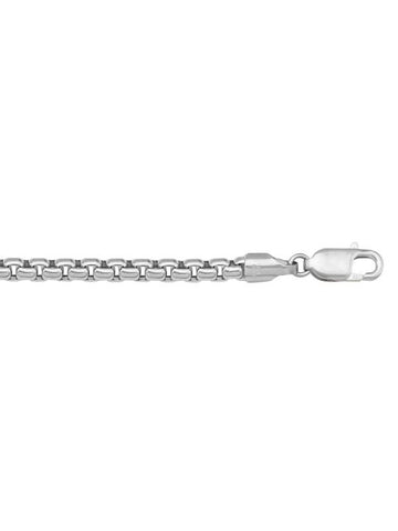 14 Karat White Gold Hollow Box 5.0 mm Italian Bracelet