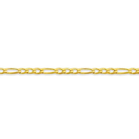 10, 14 Karat Yellow Hollow Figaro 3.7 mm Italian Bracelet