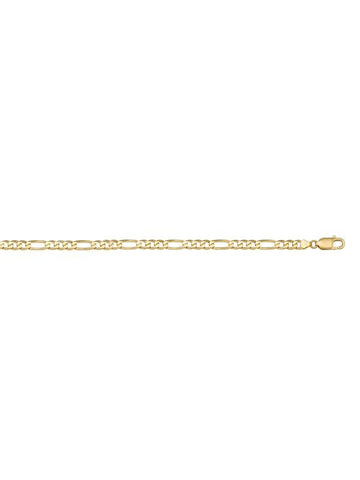 10, 14 Karat Yellow Hollow Figaro 3.7 mm Italian Bracelet