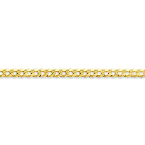 10, 14 Karat Yellow Gold Hollow Curb 3.0 mm Italian Bracelet