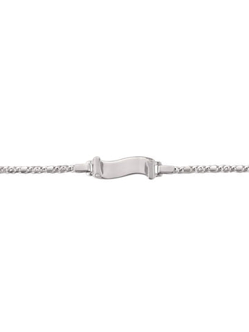 10, 14 Karat White Gold 2.3 mm Italian Baby Id Bracelet