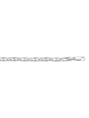 14 Karat White Gold Tiger Eye 3.5 mm Italian Bracelet