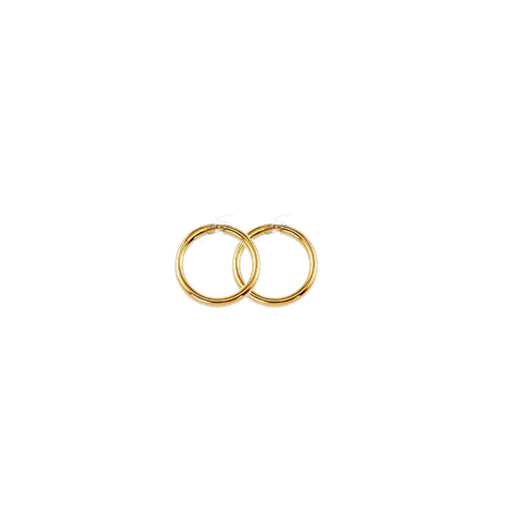 10K Yellow Gold 12mm Sleeper Earrings