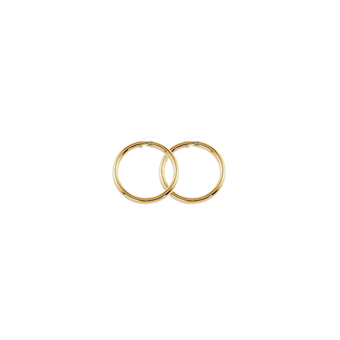 10K Yellow Gold 14mm Sleeper Earrings