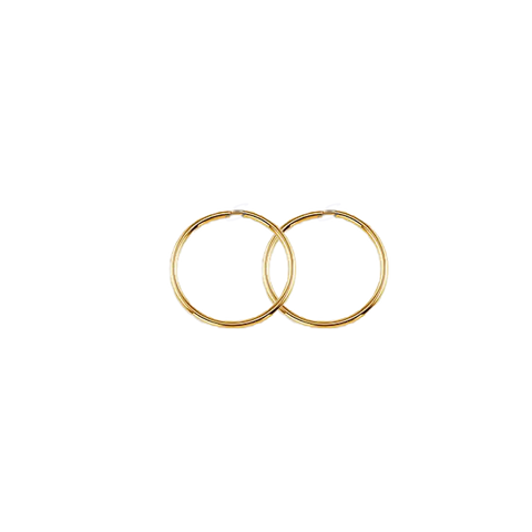 10K Yellow Gold 17mm Sleeper Earrings