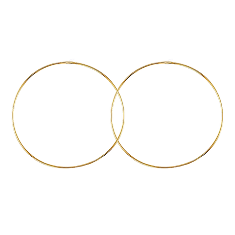 10K Yellow Gold 52mm Sleeper Earrings